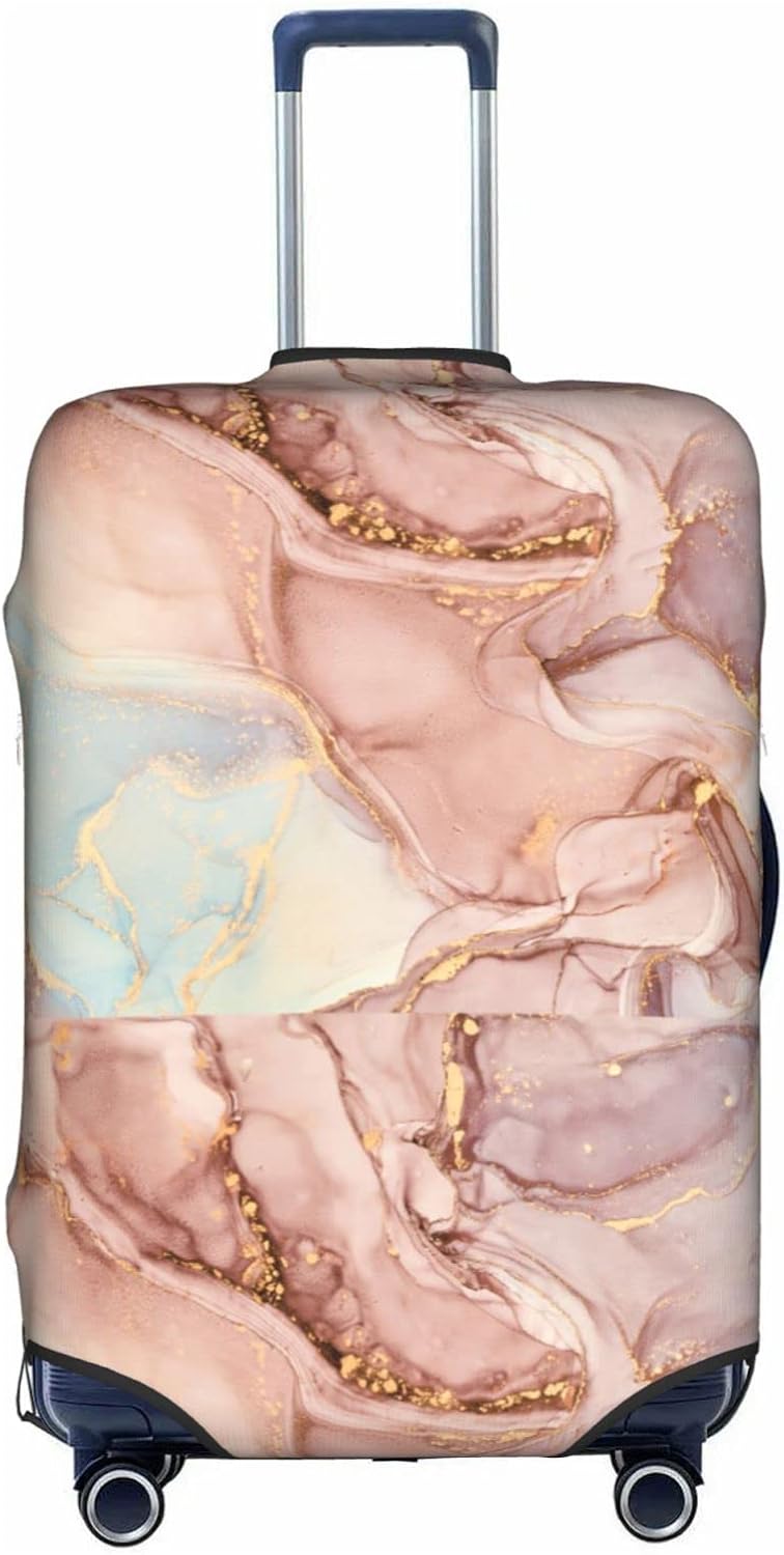 Unisex Adult Modern, Pink Gold Marble, S (18-21 inch Suitcase)