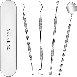 Dental Tools, Professional Plaque Remover Teeth Cleaning Tool Kit, Stainless Steel Dental Pick Tartar Scraper Tooth Cleaner, Oral Care Hygiene Set for Dentist Personal Pets with Storage Box