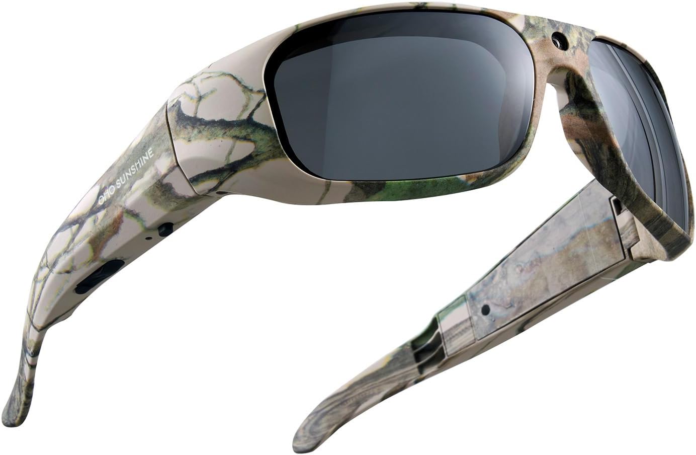 OhO sunshine Camera Sunlasses,4K Pro 24M Resolution H.265 Smart Sunlasses with Built-in Memory 64GB, Sunglasses in Camouflage for Outdoor Adventures