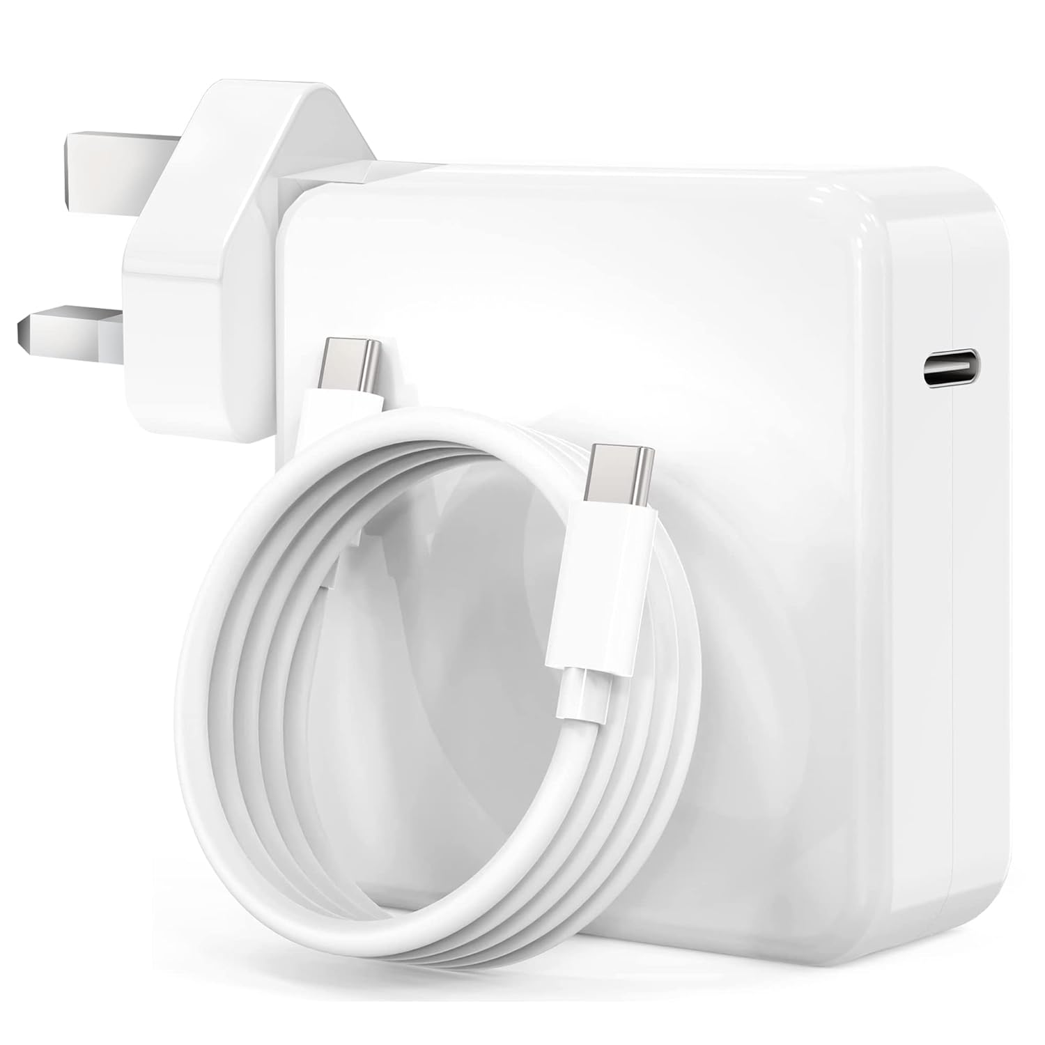 61W USB C Fast Charger Compatible with MacBook Pro 13/14/ 15/16 inch, MacBook Air 2020/2019/2018, iPad Pro and more Type C(1.8M USB C Cable Included)