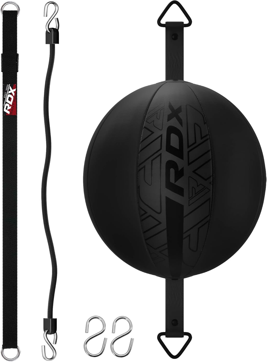 RDX Double End Bag Boxing, 70CM Reflex Speed Ball with 48” Stretchable Bungee Cord, Maya Hide Leather Lightweight Punching Rebound Ball for Striking MMA Muay Thai Training