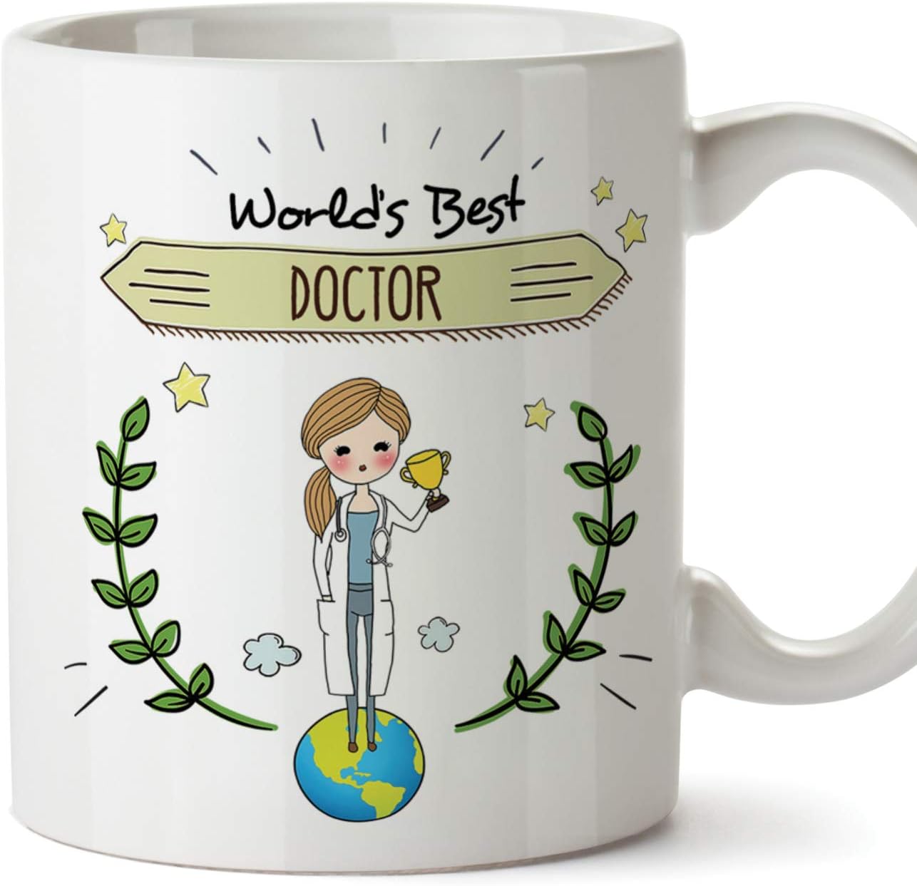 MUGFFINS Doctor Original Mug cup World's best Doctor - 11 oz Ceramic
