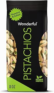 Wonderful Pistachios In Shell, Roasted and Salted Nuts, 8 Ounce Bag, Healthy Snack, Protein Snack, Pantry Staple