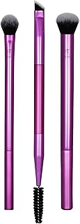 Real Techniques Eye Shade & Blend Makeup Brush Trio, For Eyeshadow & Liner, Makeup Tools for Shaping & Grooming Brows, Defined Makeup Look, Synthetic Bristles, Vegan & Cruelty-Free, 3 Count