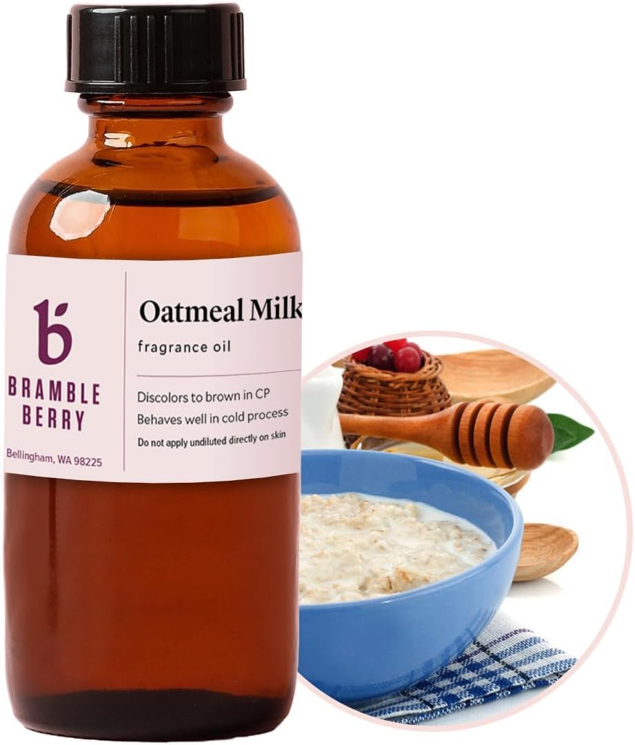 Bramble Berry Oatmeal Milk and Honey Fragrance Oil | Oatmeal Milk and Honey Scent for Soap Making, Candle Making, Lotion & Bath Bombs | Skin Safe, Vegan, Paraben & Phthalate Free, DIY Craft Essential