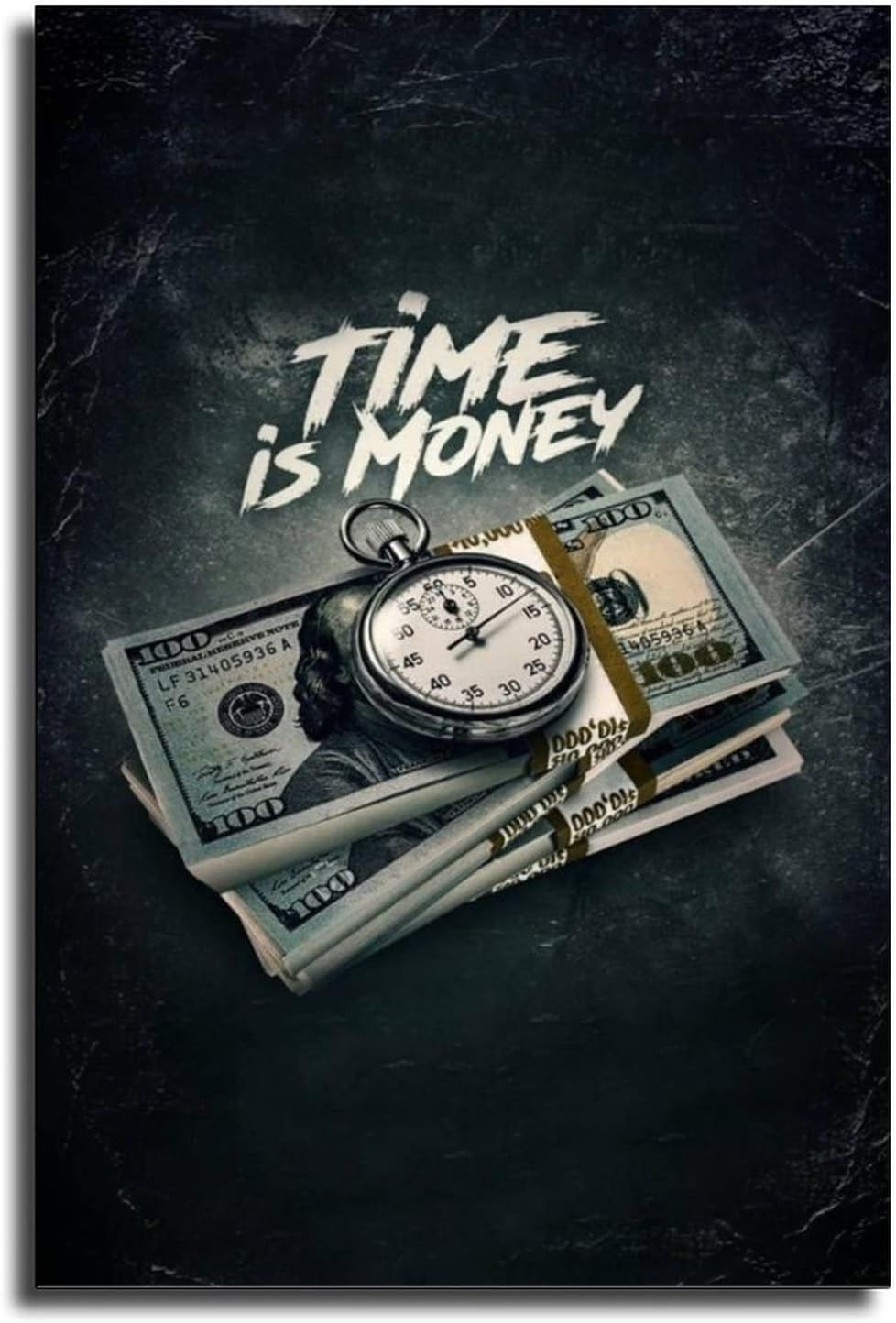 XLPOP Motivational Wall Art Time Is Money Poster Decorative Painting Bathroom Decor Living Room Posters Bedroom Painting UnFramed,16x24inch(40x60cm)