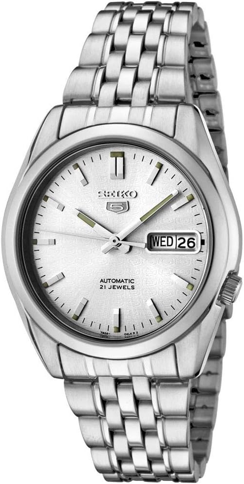 Seiko Men's SNK355K 5 Automatic Silver Dial Stainless Steel Watch