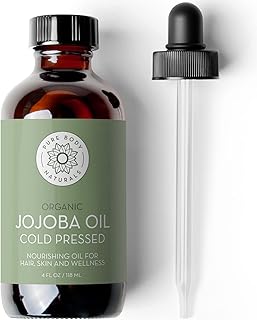 Pure Body Naturals Organic Jojoba Oil, 4 Fl Oz - 100% Pure, Organic, Cold Pressed Jojoba Oil for Skin, Face, Nails and Hair Growth - Carrier Oil for Mixing Essential Oils