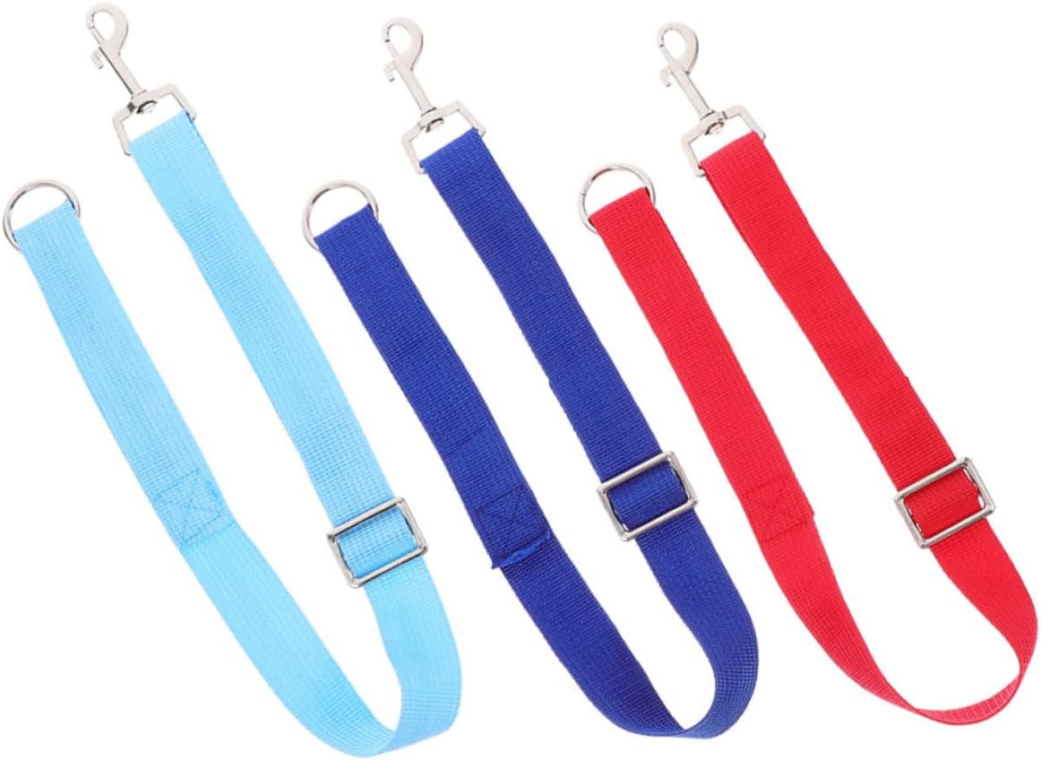 DIYEAH 3pcs Adjustable Horse Bucket Strap Hangers Nylon Ropes for Outdoor Feeding and Water Buckets Quick-setup Stall and Trailer Holder with Versatile Use for Horses Red Blue Sky Blue