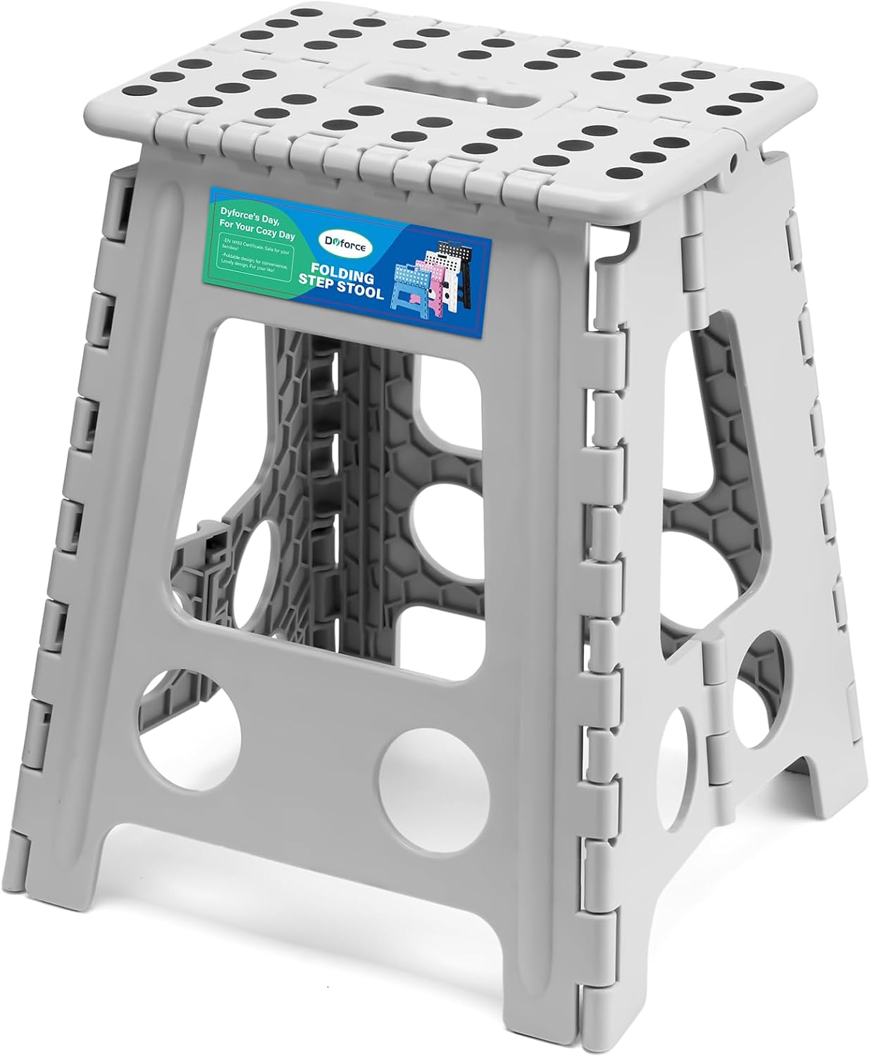 Dyforce Folding Step Stool 16 Inch,400lbs Foldable Step Stool for Adults