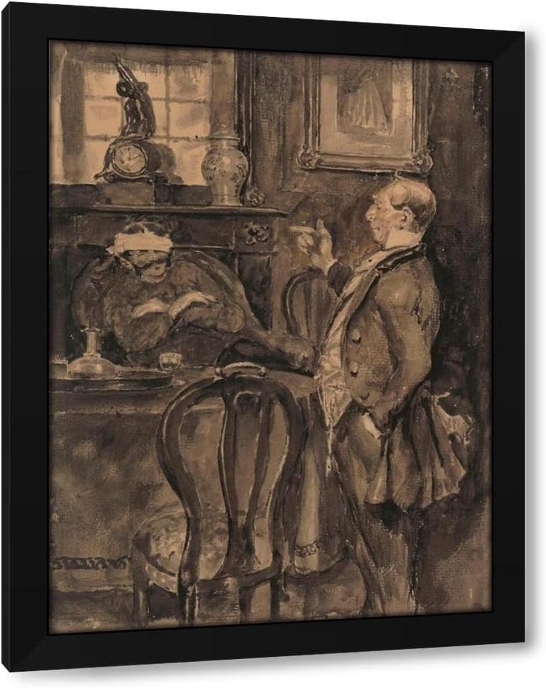 Henri De Smeth 14x18 Black Modern Framed Art Print Titled: Illustration for the Works of Hendrik Conscience