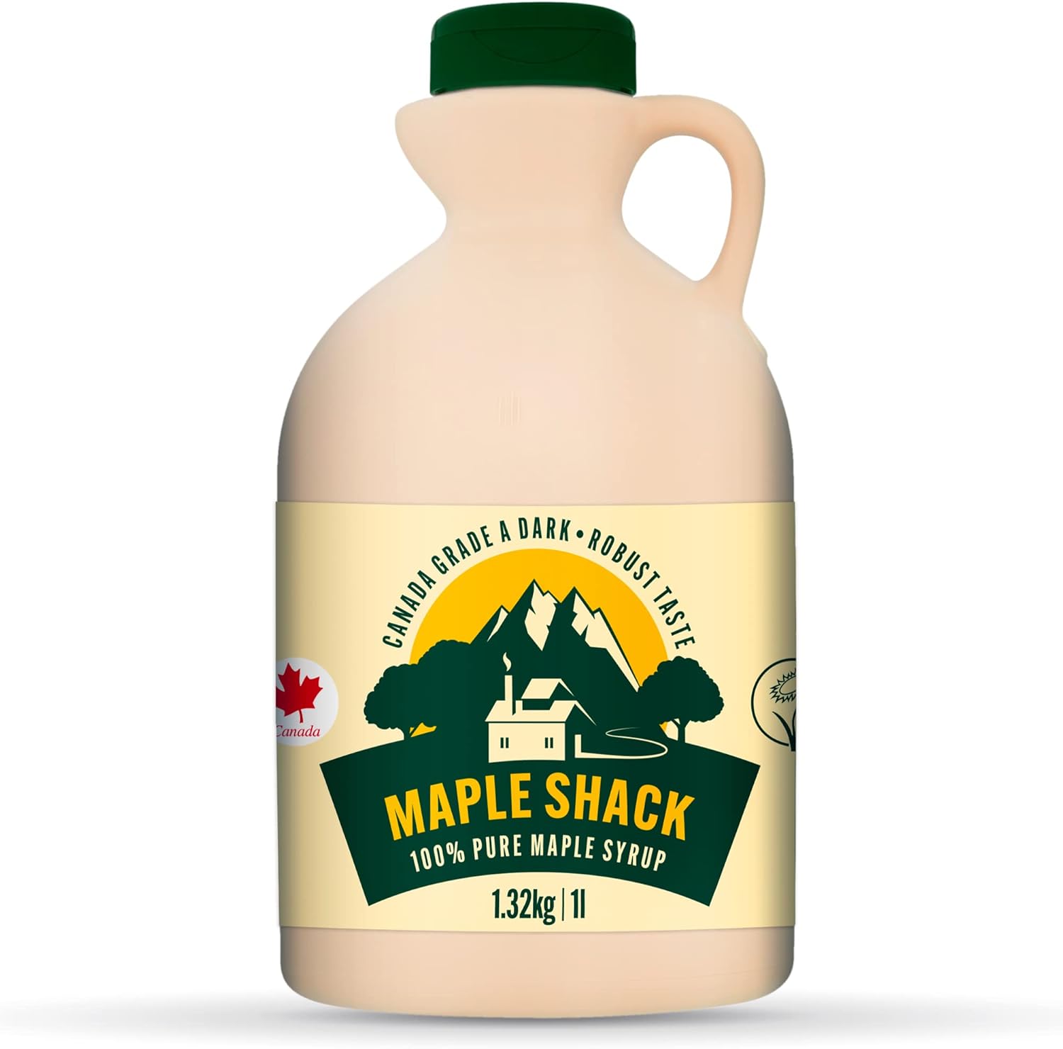 Maple Shack 100% Pure Canadian Maple Syrup 1l - Grade A, Dark Maple Syrup with Caramel Taste - Ideal for Pancakes, Waffles and Baking - 1.32kg