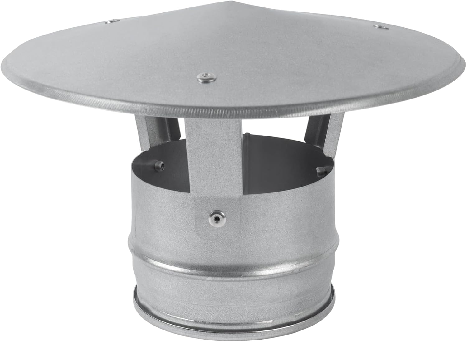 4 Inch / 100 mm Round Roof Cap - All Weather Chimney Cap - Galvanized Steel with Rubber Gasket for Perfect Sealing and Insulation - Roof Top Round Vent House Exhaust Roof Cap
