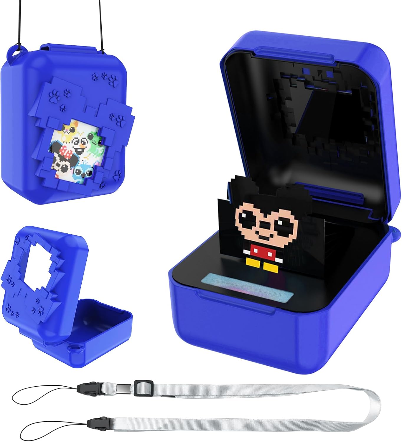 Olycism Silicone Case for Disney Bitzee with Adjustable Lanyard Made from Safe Material Compact and Portable Bitzee Case Effectively Protect Bitzee Interactive Digital Pet for Kids Navy Blue