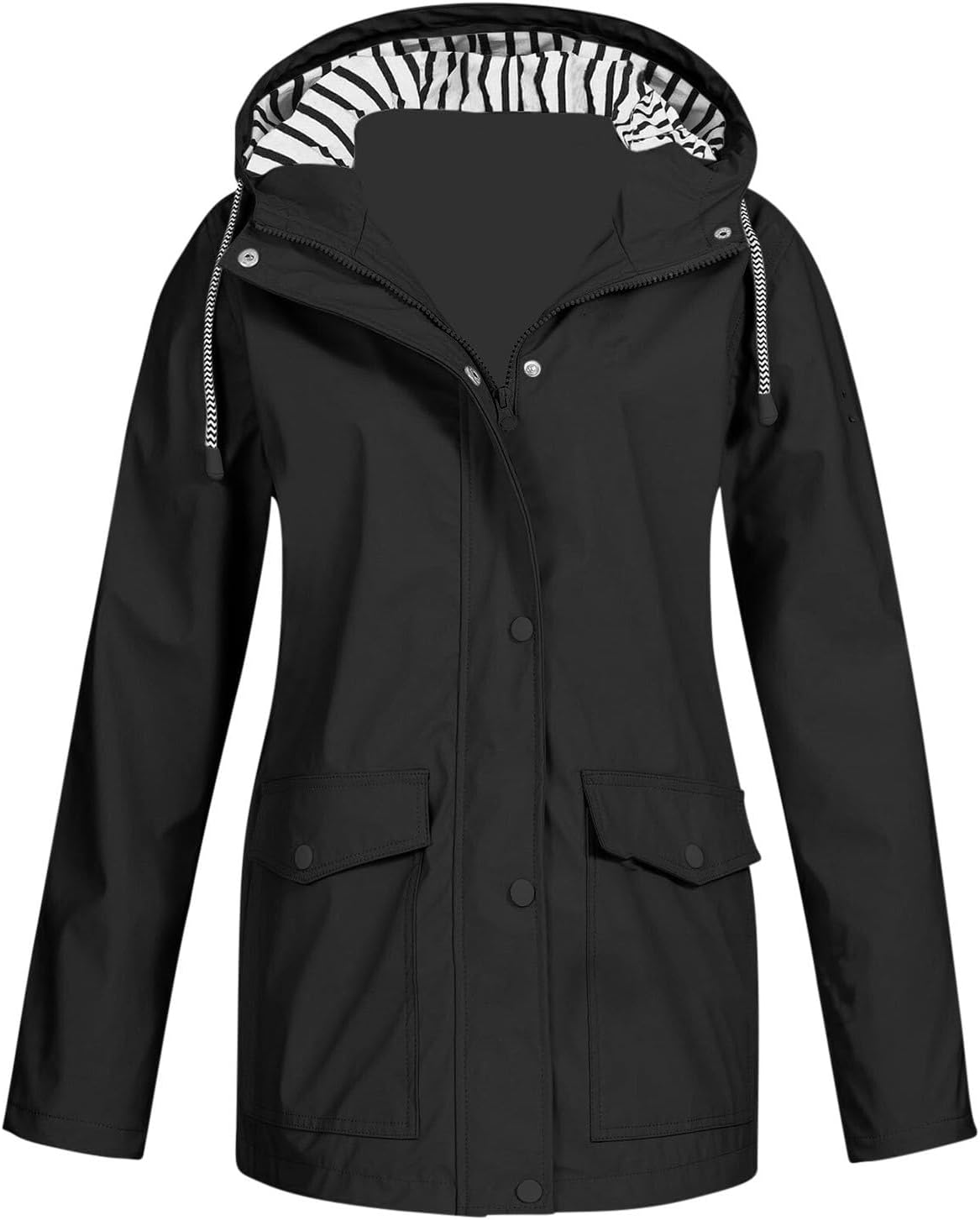 Waterproof Jackets For Women UK Casual Zipper Long Sleeve Packable Hooded Ladies Rain Coats Lightweight Outdoor Hiking Clothes