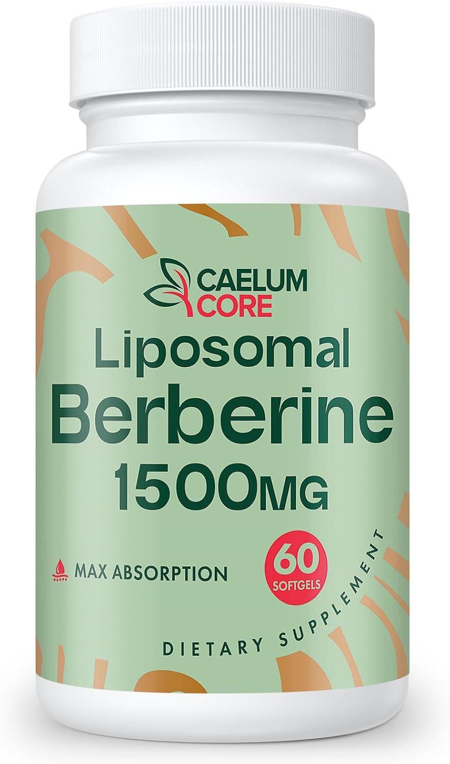 Liposomal Berberine HCL - Berberine 1500mg High Bioavailability, Berberines Supplement for Women and Men (1 Pack)