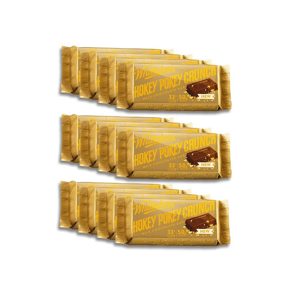 Whittaker's Hokey Pokey Crunch Slab 50g | Pack of 12 | Squid Game honeycomb toffee | Made in New Zealand