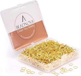 BEADNOVA 6mm Jump Rings Gold Jump Rings for Keychains Open Jump Rings for Necklace Repair (1200Pcs)