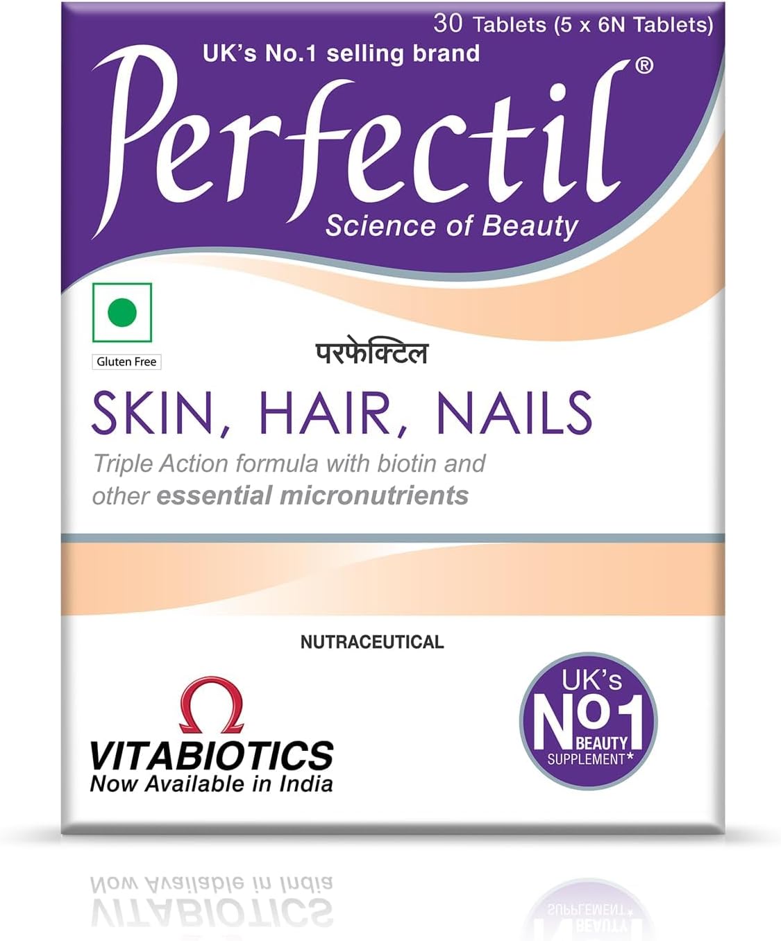 Perfec;til Multivitamin Supplements for Men & Women, Packed with Biotin and Grape Seed Extract for Radiant and Younger-Looking Skin, Hair Fall Control, Stronger Nails, 30 Tablets (Pack of 1)