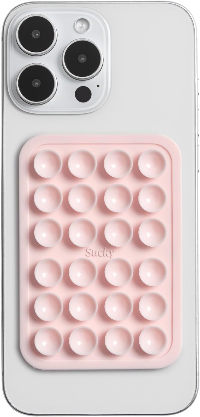 Octo Cup Buddy Phone Case for iPhone Android in Chalk Pink | Sucky, Silicone, Suction, Adhesive, Mount, Anti-Slip Holder, Hands-Free Phone Accessory, Sticky Grip, Selfies, Videos