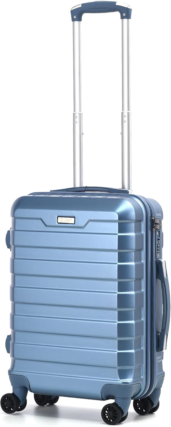 RMW Suitcase Large Medium Cabin Size | Hard Shell | Lightweight | 4 Dual Spinner Wheels | Trolley Luggage Suitcase | Hold Check in Luggage | TSA Combination Lock (Ice Blue, Cabin 20")