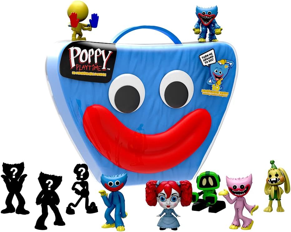 Poppy Playtime - Minifigure Collector Case Set Featuring Huggy Wuggy (10 Figures with Exclusives, Series 1), Multi_Color, (FP7700)