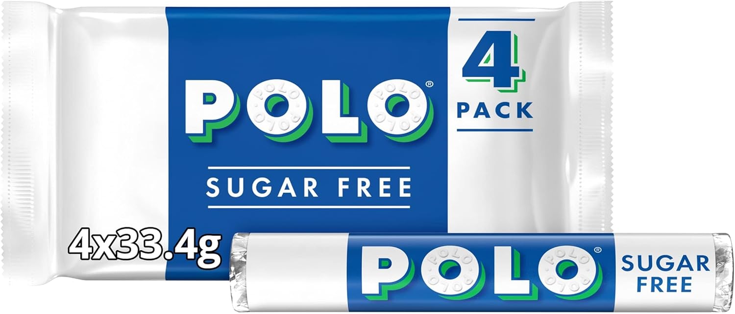 Polo Sugar Free Mint Tube Multipack, 4 x 33.4 g