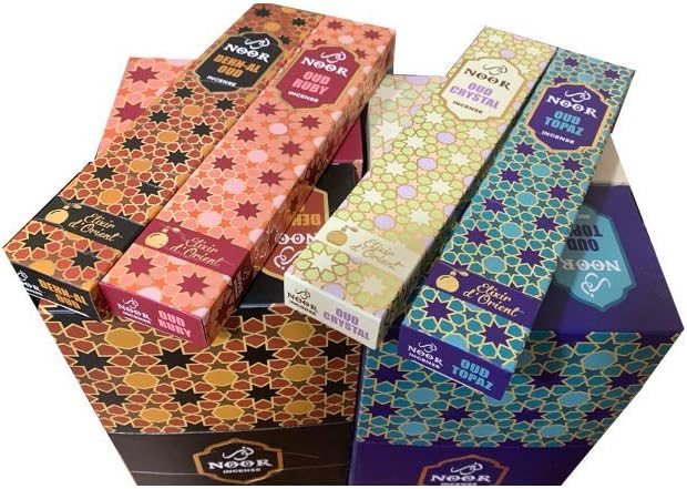 Hari darshan Elixir of the East Incense - Assorted Noor - Oud- Agarwood - 4 Boxes x 15 g