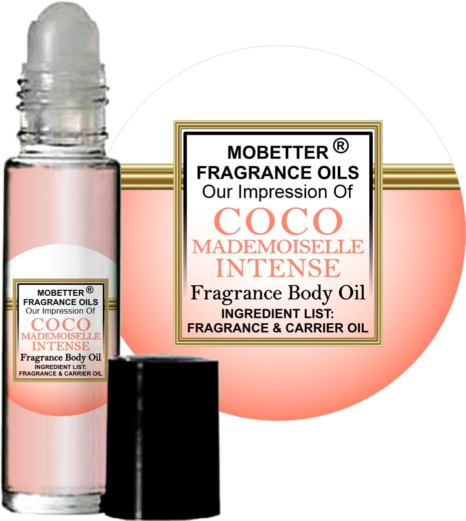 MOBETTER FRAGRANCE OILS' Our Impression of C o c o Mademoiselle Intense for Women Body Oil Fragrance 1/3 oz roll on Glass Bottle