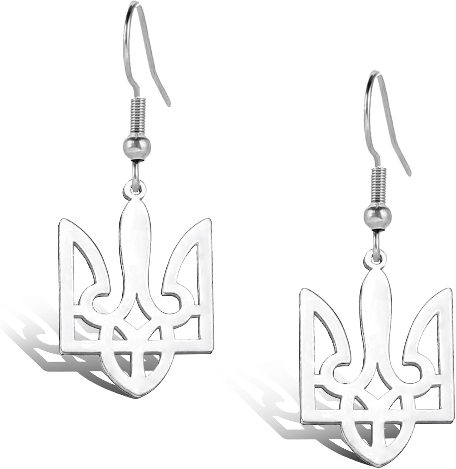 Ukraine Earring Ukrainian Trident Earring for Men Women Ukraine Flag Symbol Ukrainian National Emblem Pendant Stainless Steel Ukraine Gifts Jewelry