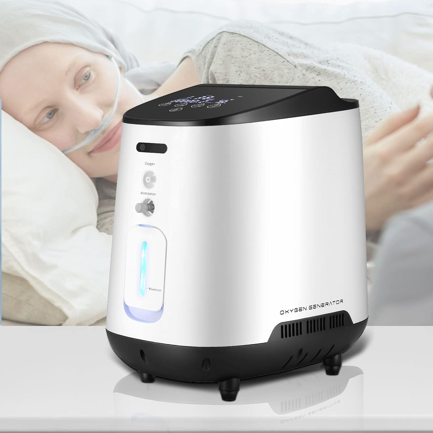 Continuous Oxygen Generator Oxygen Machine 1-7L/min 35%-93% Wheelchair Portable Oxygen Device Machine for Home Use