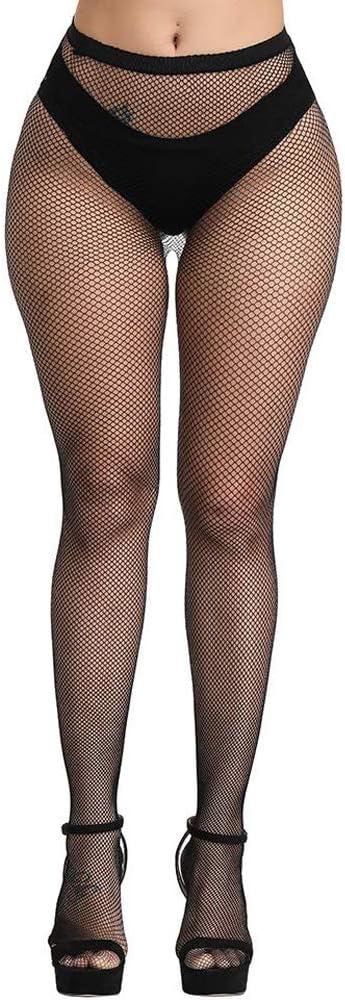 E-Laurels Womens Fishnet Tights Stockings Black Pantyhose Fish Net Plus Size