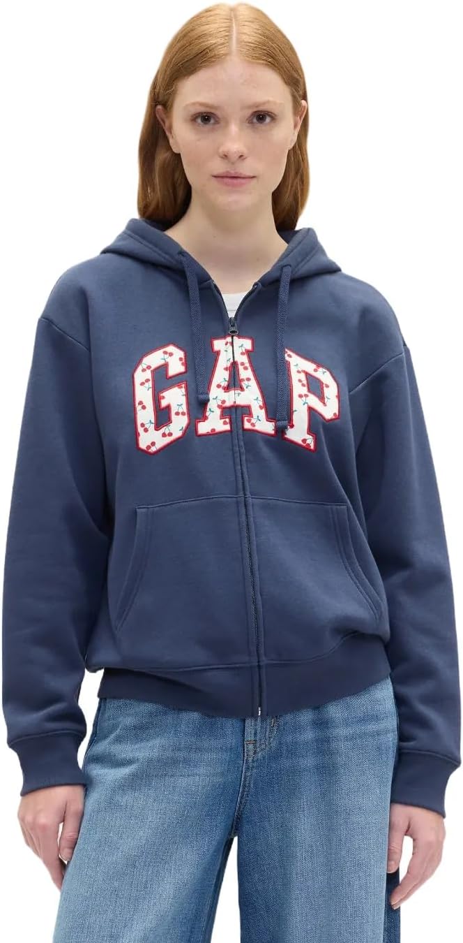 GAP Women's Logo Hoodie Hooded Full Zip Sweatshirt
