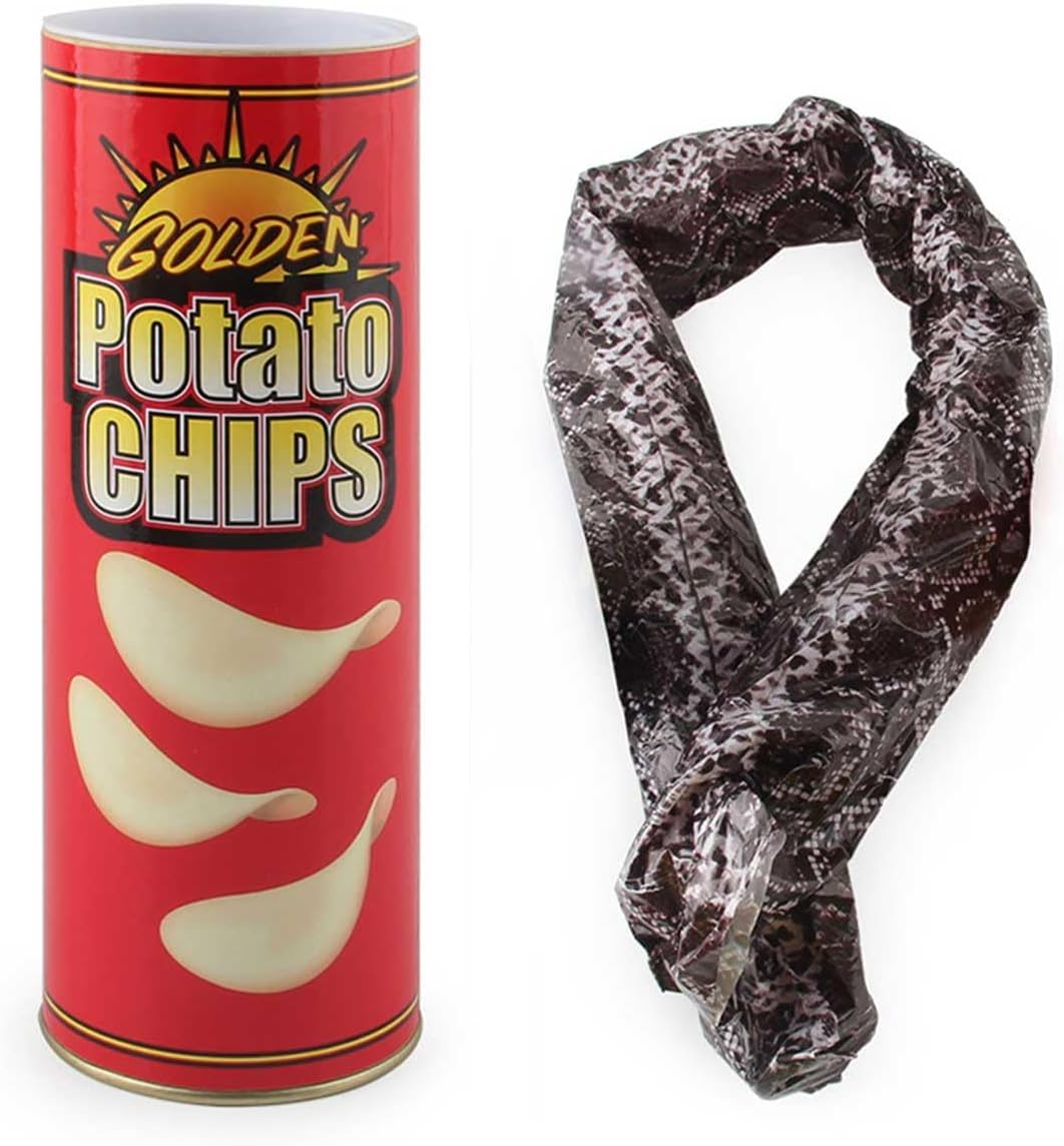 The Potato Chip Snake Can Jump Spring Snake Toy Gift April Fool Day Halloween Christmas time Party Decoration Jokes in A Can Gag Gift Prank