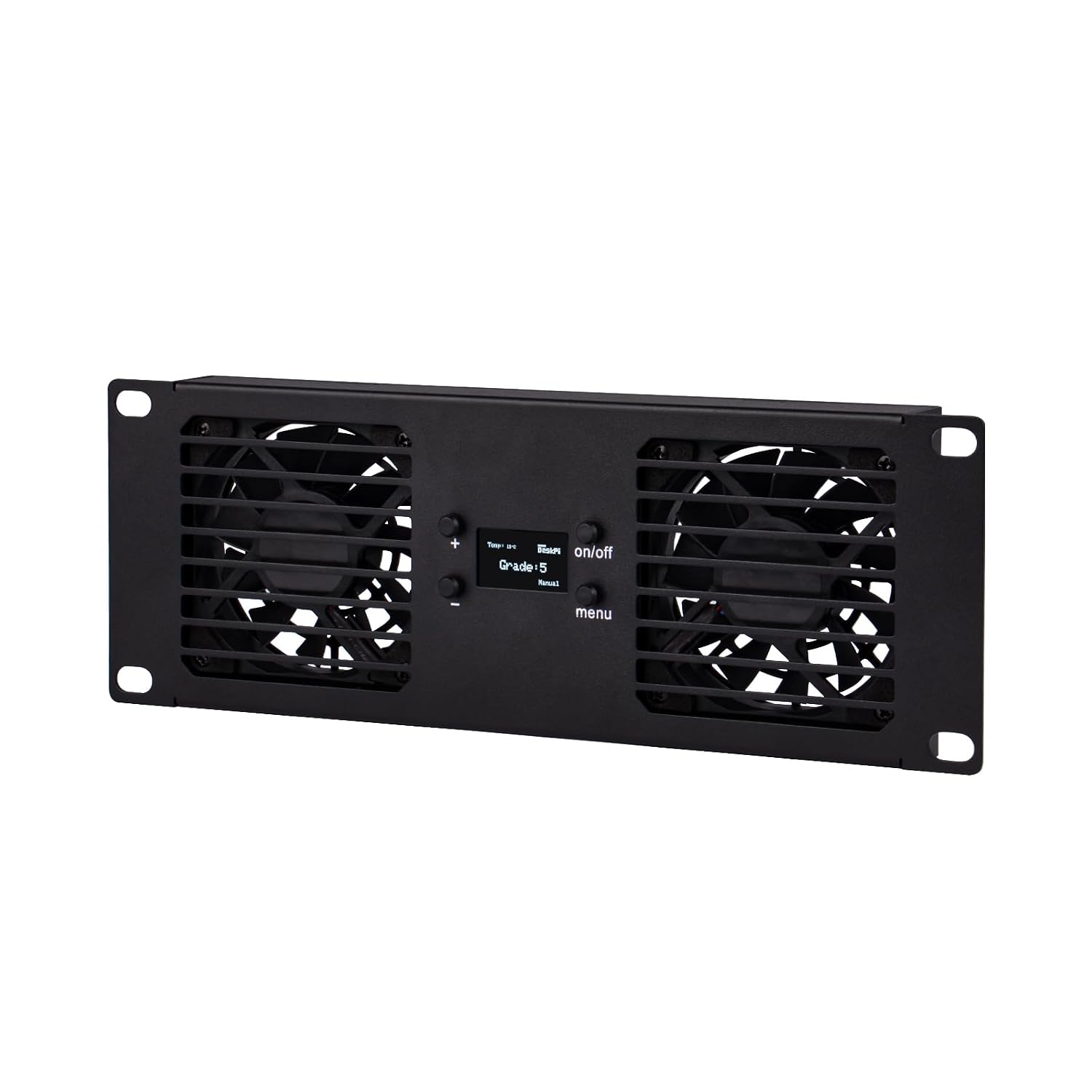 GeeekPi 10inch 2U Rack Mount Fan Unit with 2 Fans for DeskPi RackMate T1/T0/T2/T0 Plus/T1 Plus/TL1/10 inch Mini Server Rack