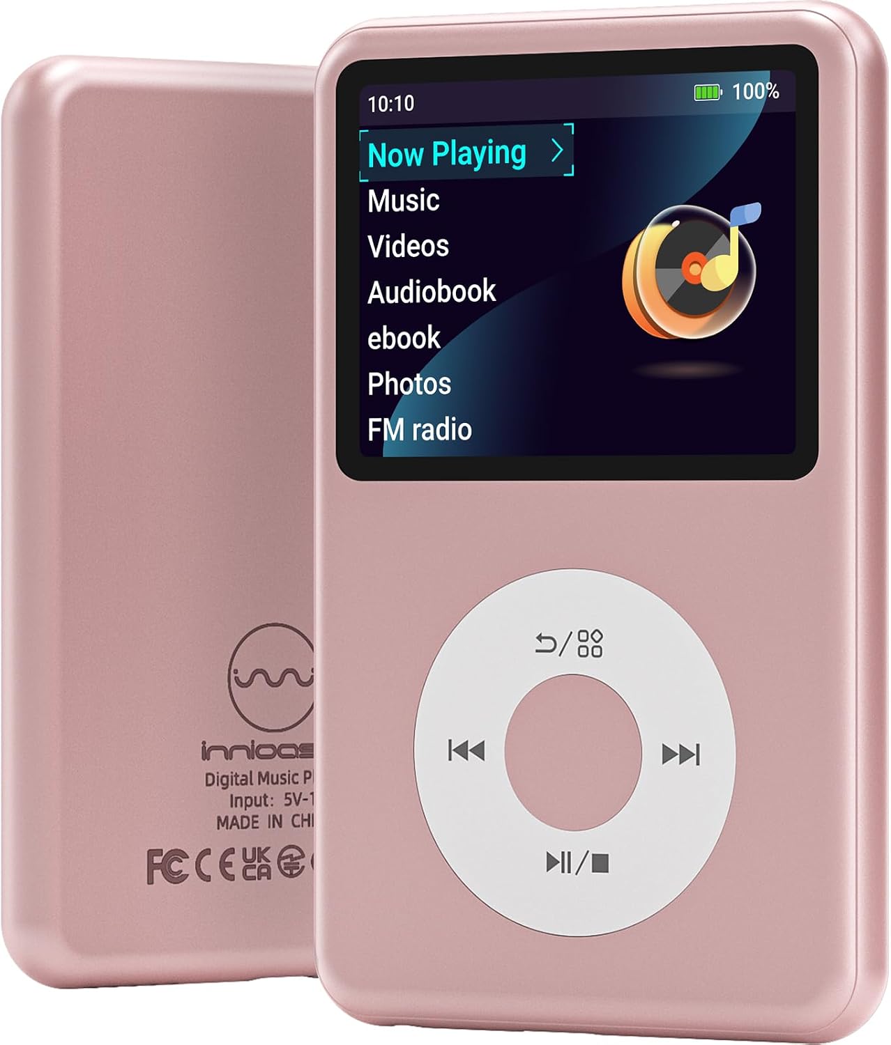 Mp3 Player with Bluetooth Y1 Portable Music Digital Players Supports Playlist Audiobook Video Nice Gadget for Kids Pink