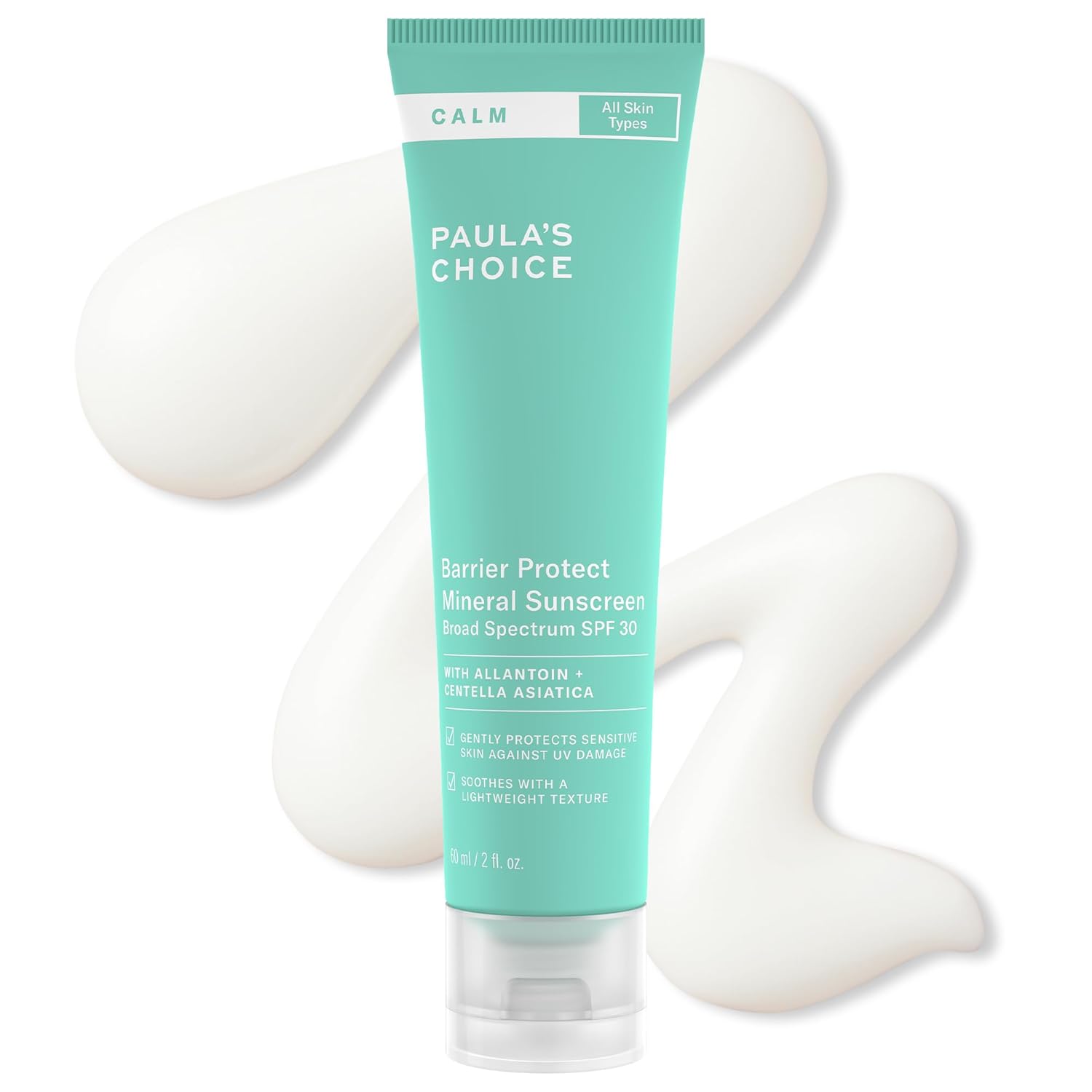 Paula's Choice CALM Barrier Protect Mineral Sunscreen for Face, SPF 30, Face Sunscreen for Sensitive Skin, Rosacea-Prone, Eczema- Prone Skin, UVA/UVB Protection, Fragrance Free, FSA/HSA Eligible, 2oz