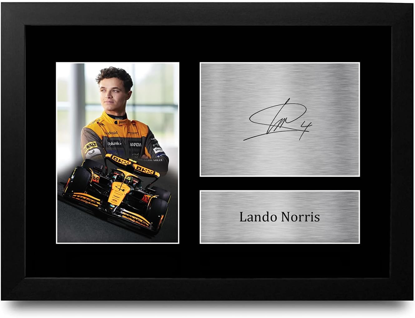 HWC Trading Lando Norris Gifts Printed Signed Autograph Picture for F1 Formula 1 Racing Fans - A4 Framed