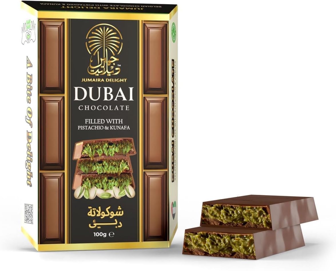 R3loaded Jumaira Delight Crunchy Pistachios and Sweet Kunafa Chocolate, Smooth, Rich Chocolate with Delightful Taste, Rich, Earthy Flavor, Giftable on Birthdays, Festivals & Celebrations