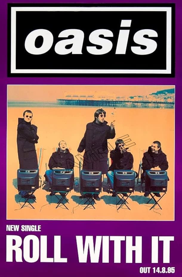 Generic Oasis Roll With It Vintage Poster Music Heavy Metal Wall Art Print A4