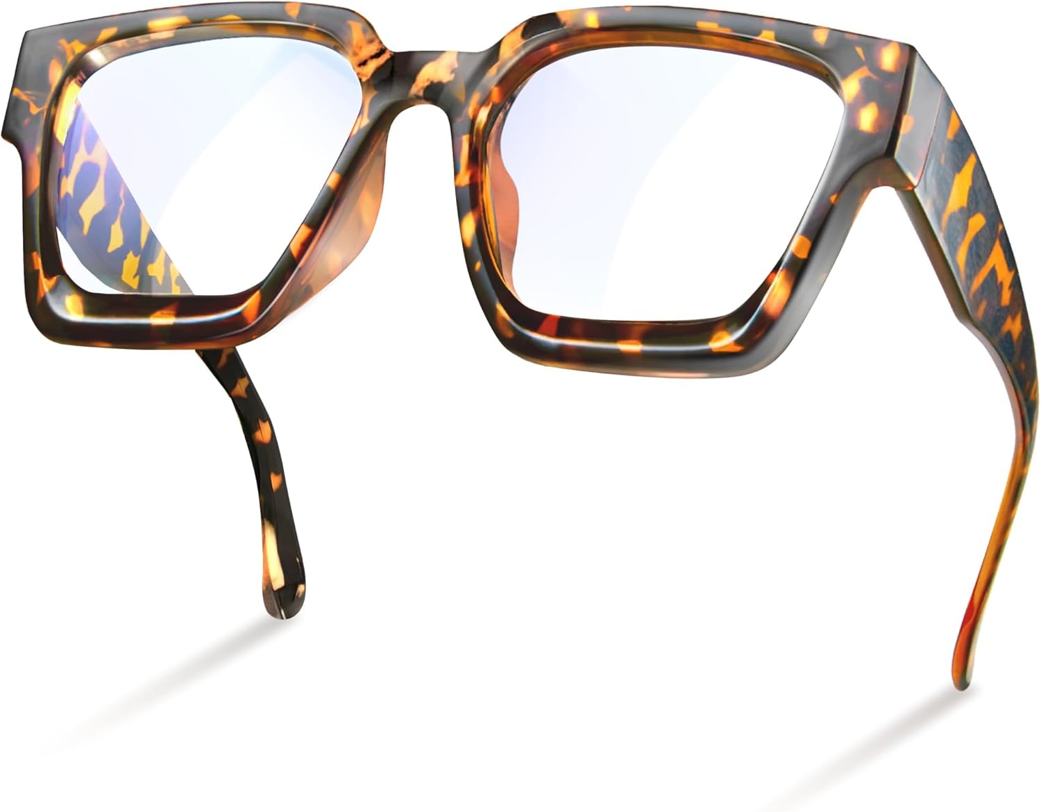 livho Oversized Blue Light Blocking Glasses for Woman - Rectangle Fashion Glasses for Computer, Chic Preppy Frame