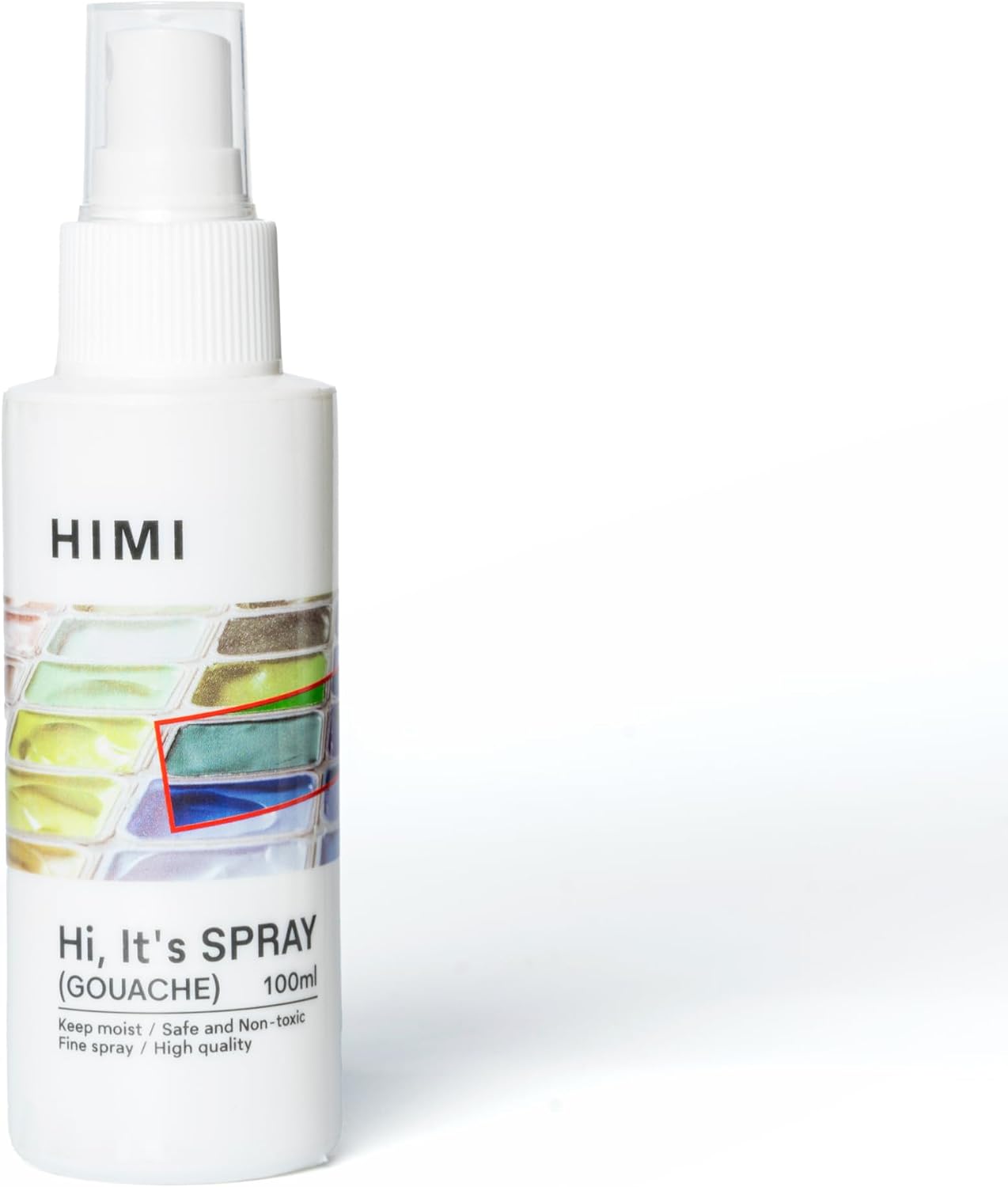 HIMI Gouache Wetting Spray 100ml (3.38 oz), Moisturizing Palette Spray for Gouache Paint, Reactivates Dry Pigments, Professional Art Supplies & Gift for Artists and Hobbyists