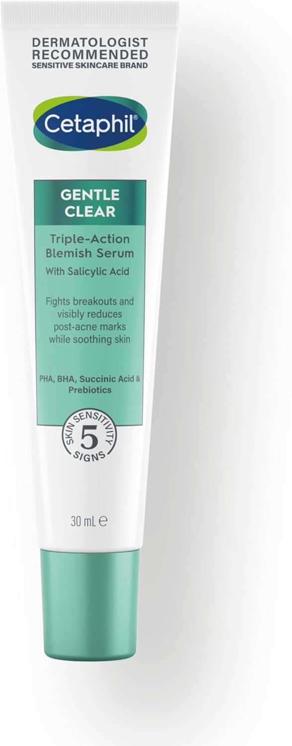 Cetaphil Gentle Clear Triple-Action Blemish Serum 30ml, with 0.5% Salicylic Acid and Niacinamide for Blemish-prone Sensitive Skin