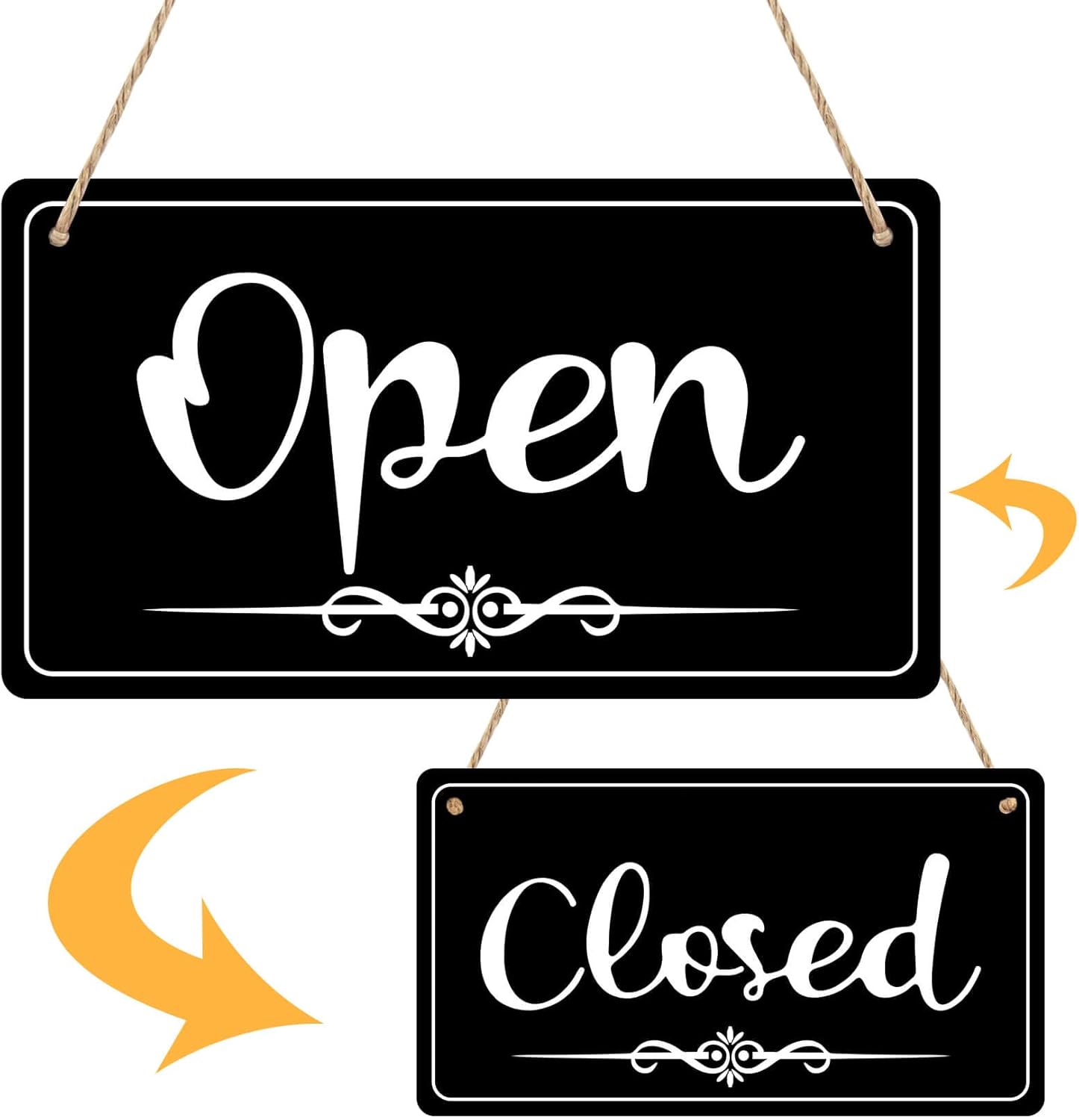 CARGEN Open Signs - Double Sided Open Closed Sign Business Hours Hanging with Rope Hours of Operation for Business Walls Window Shop Bar Hotel