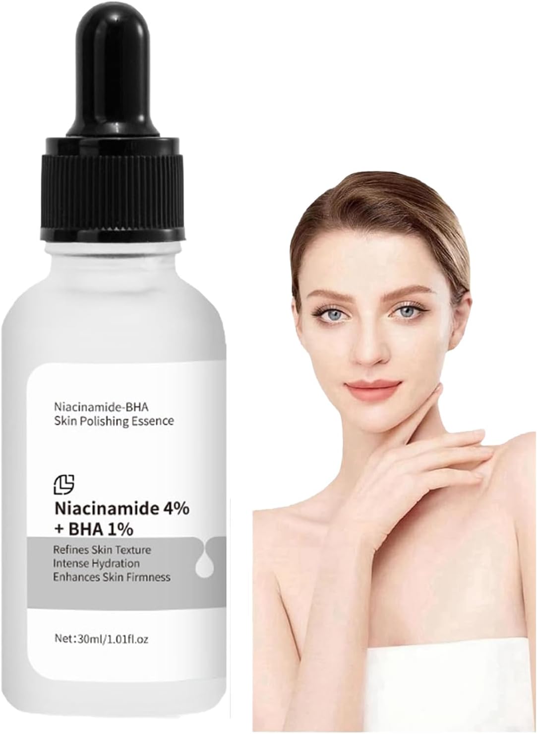 Niacinamide 4% + BHA 1%, Skincare Serum, Niacinamide Serum for Face, Niacinamide Facial Moisturizing Essence, Niacinamide Serum to Plump and Smooth Skin, Face Serum for Women & Men, Skin Care(30ML)