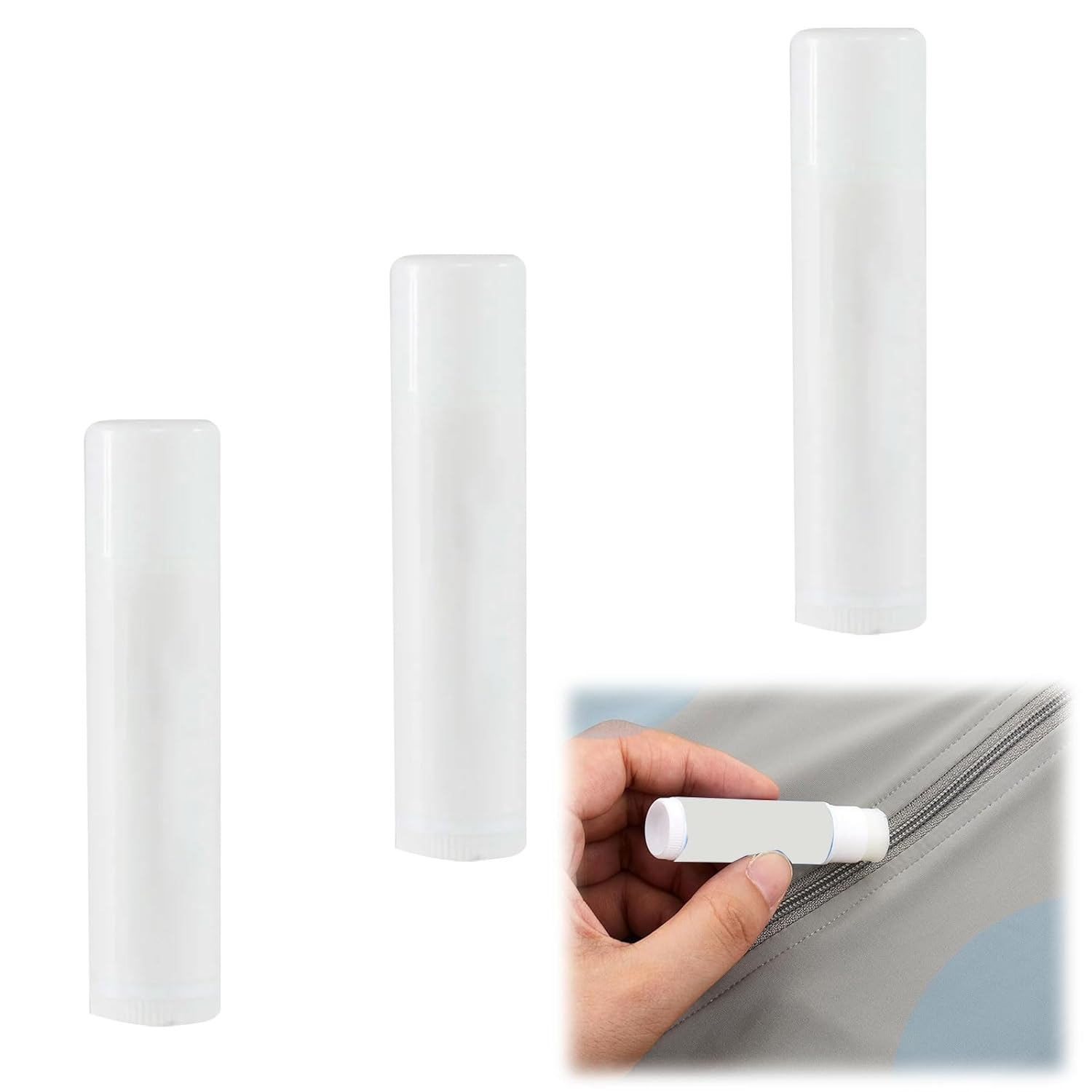 Snap and Zipper Lubricant,Zip Wax,3 PCS Snap Lube Stick Tube,Zipper Lubricant,Marine Snap Lube,for Clothes Tents