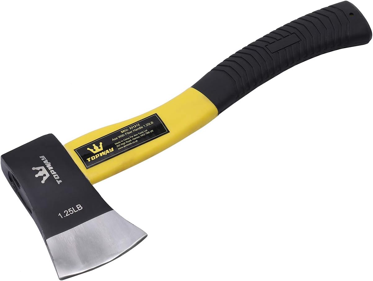 TOPWAY 331212 Wood Splitter Axe with Fiber Handle 1.1/4LB, Yellow
