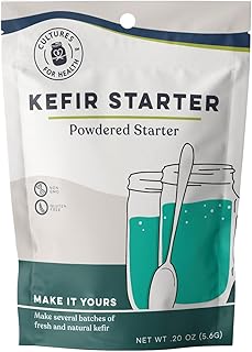 Cultures for Health Kefir Starter Culture | 4 Packets Freeze Dried Starter Powder | Make Kefir with Milk, Water, or Juice | Re-Culture Kefir Probiotic Drinks 2-7x Each | Cultures in Less Than a Day