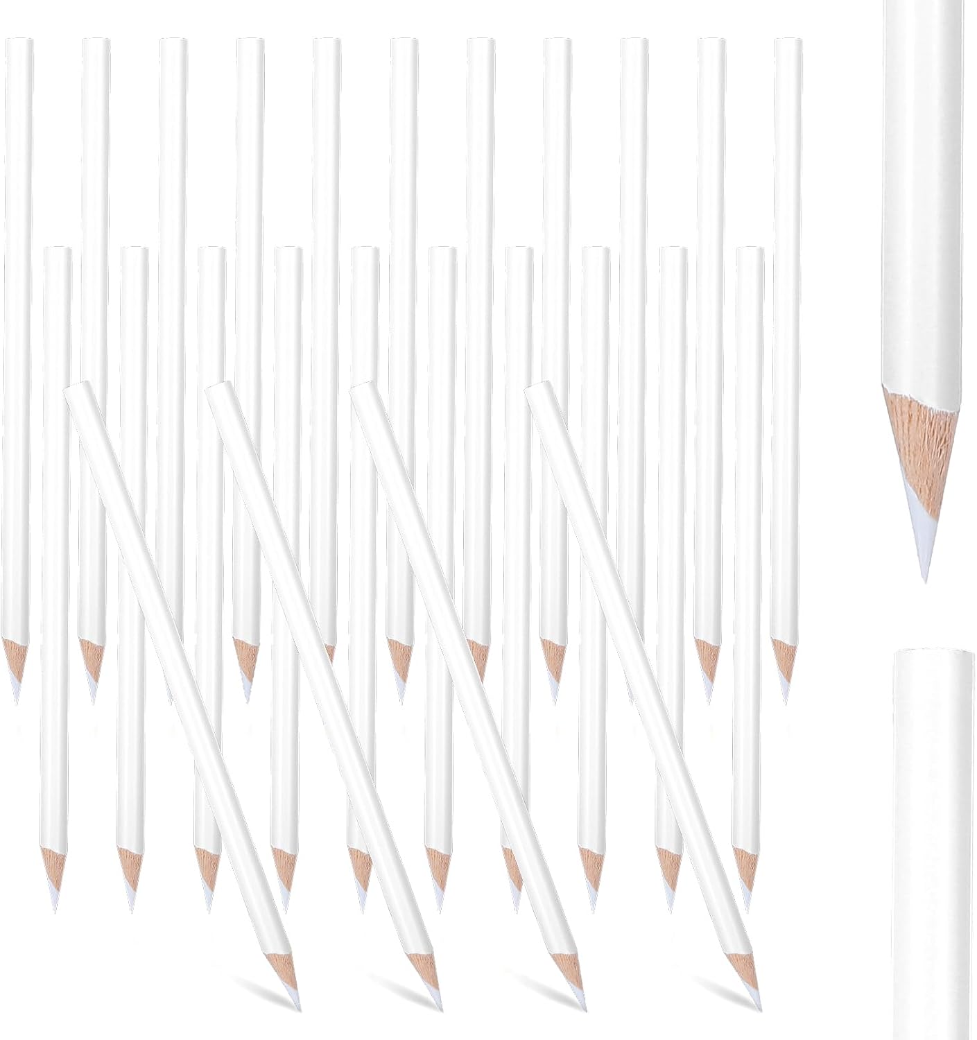 HaiFafafaing 24 Pack White Pencils 18 cm White Sketch Pencils for Artists Charcoal Pencil for Drawing, Sketching, Shading and Blending