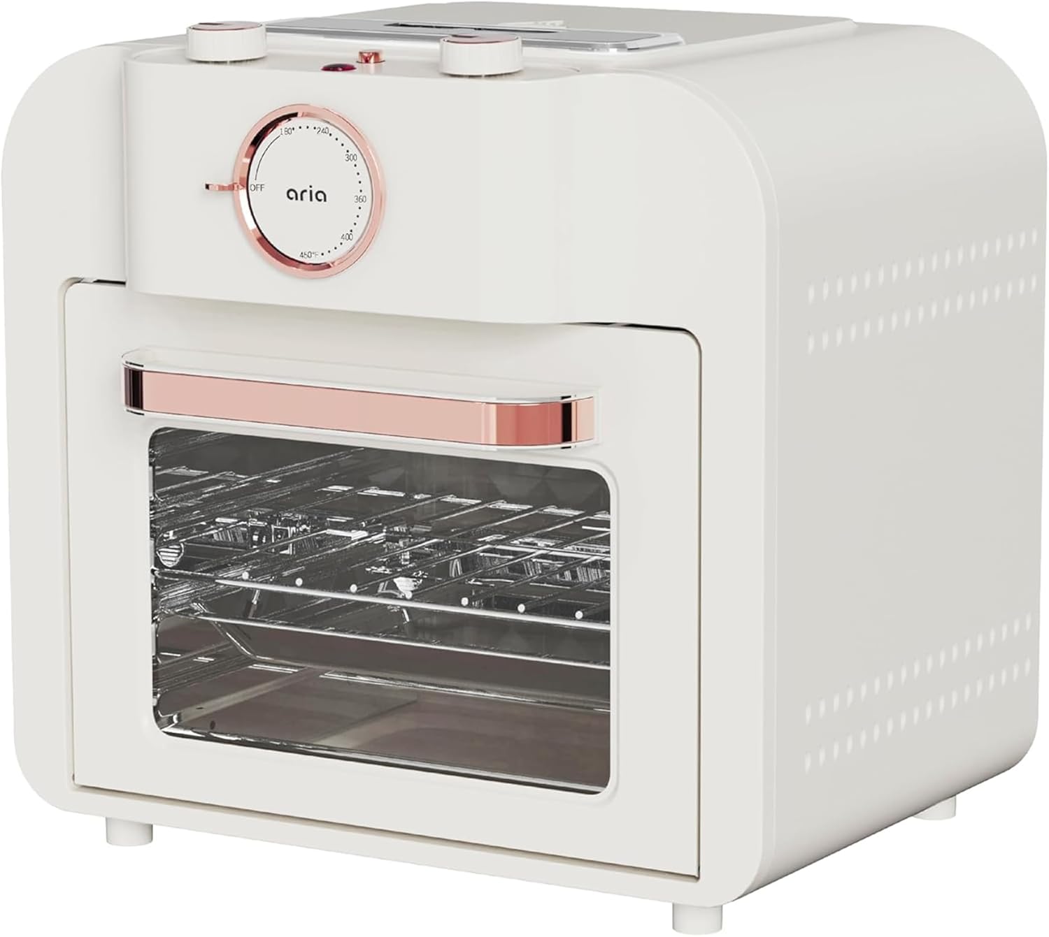 Aria Retro 17Qt Air Fryer Oven: 4-in-1 Functionality, Bake, Fry, Roast & Grill Complete with Air Fryer Basket & Mesh Trays, Compact